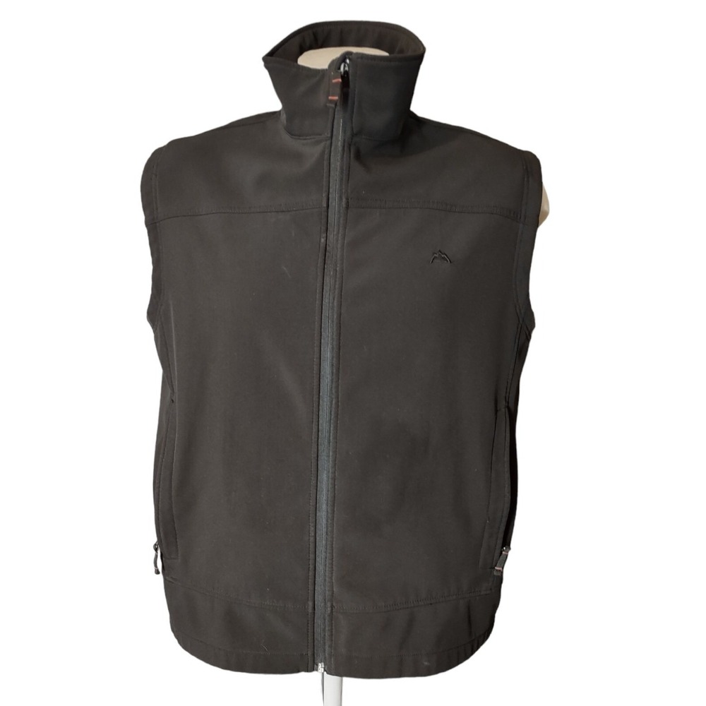 Vest Snozu Black Mens Medium Gorpcore Softshell Fleece Lined Full Zip Outdoor‎